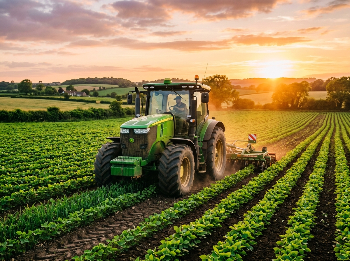 The Green Diet Promise Tractor in Field